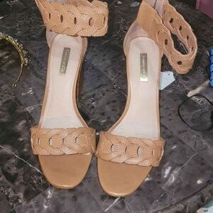 Louise et Cie Tan Leather Sandal Heels